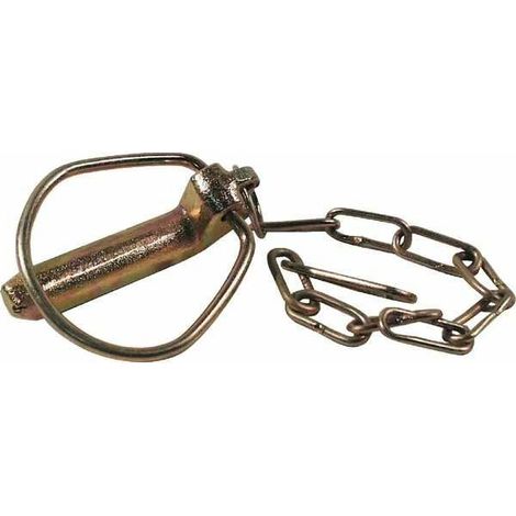 – Goupille clip de sécurité acier 16mm x 60mm – Chaîne de 25cm – Clip de fixation pour remorque, tracteur, camion (1/2)
