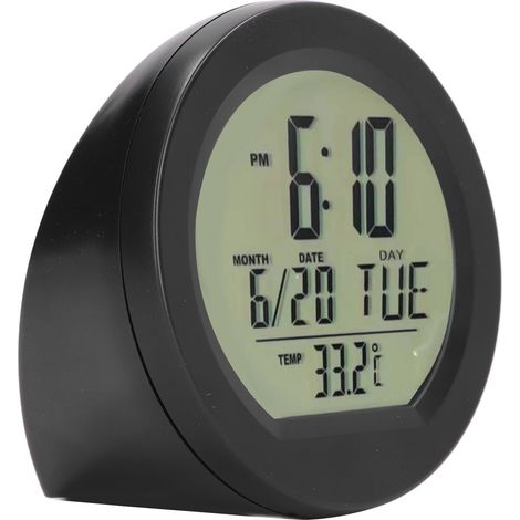Horloge de tableau de bord numérique pour voiture, mini thermomètre numérique automatique à énergie solaire, avec température intégrée. (1/5)