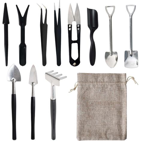 12 Kit Outils,Succulentes,Acier Inoxydable,Jardinage Intérieur,Terrariums,Cadeau (1/5)