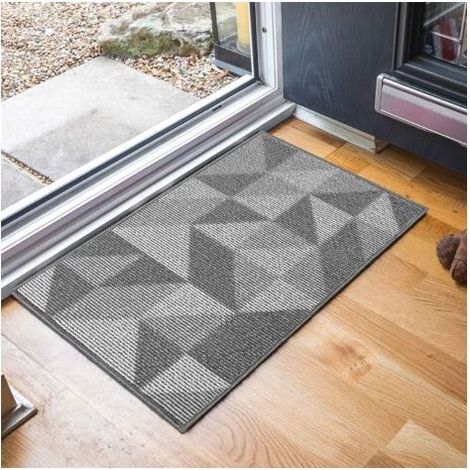 Paillasson Antidérapant Intérieur 60x90 cm Tapis de Porte Doux Lavable en Machine Absorbant et Résistant Paillasson Gris Exterieur pour Entrée, Escaliers, Couloir, Cour - Gris (1/5)