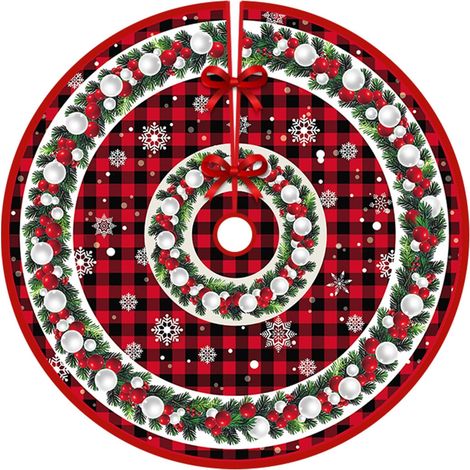 Gestrickter Weihnachtsbaumteppich Ø122 cm, Merry Christmas (1/5)