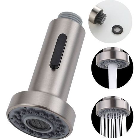 Rnemitery – Douchette pour robinet rétractable 2 modes – ABS galvanisé – G1/2 pouce – Économie d'eau et installation rapide