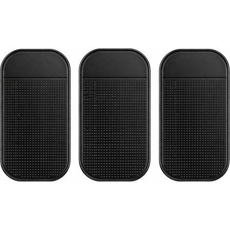 NEMAXX® tappetino antiscivolo Black Gecko 3x, tappetino antiscivolo per cruscotto auto, pad nano adesivo autoadesivo senza colla, per telefono cellulare, smartphone, navigatore, chiavi, lavabile
