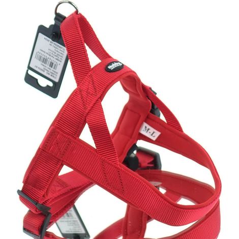 Nobby – Harnais norvégien pour chien Classic Preno – Rouge, taille M-L, longueur 50 à 64 cm + 42 cm, nylon et néoprène (1/2)