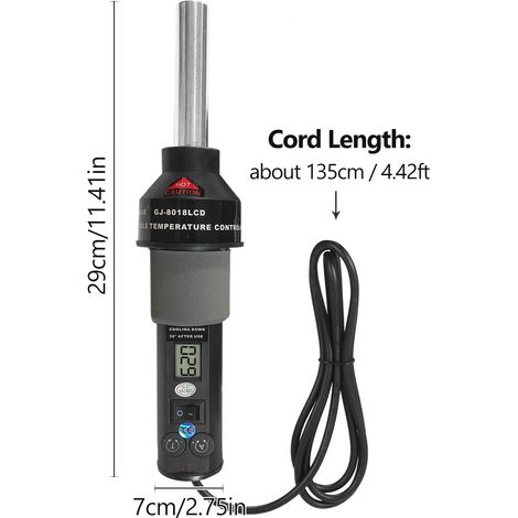 [JAMAIS UTILISÉ]Machine à air chaud portable 200 W à température contrôlée (450 °C) pour le soudage et le dessoudage de composants CMS. Équipée de buses, d'un écran LCD et d'un contrôle du flux d'air 