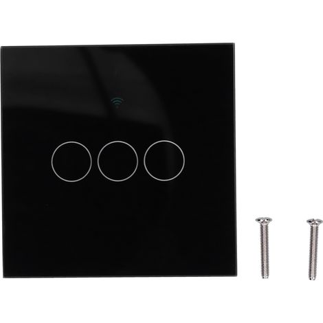 Interrupteur mural Zigbee 3 voies ZTS-EU3 verre trempé noir (1/5)
