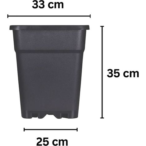 Blumentopf ECKIG 25 Liter 34x34x34 cm – Pflanztopf Eckig Grow (1/5)