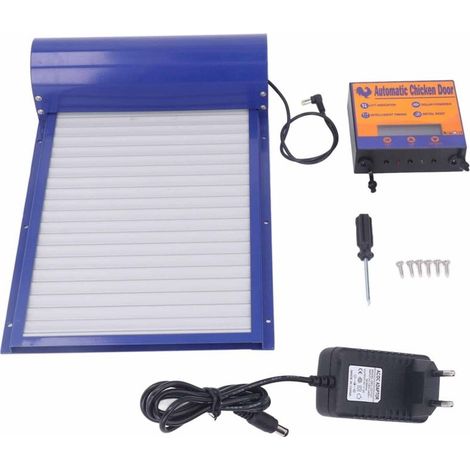 Porte automatique de poulailler à piles – Minuterie programmable – Fer et alliage d'aluminium – 100-240V – Installation facile (1/5)