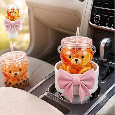Porte-gobelet en forme de cœur pour voiture, compatible avec l'adaptateur Bearista pour gobelet en verre Porte-gobelet réutilisable pour voiture, cadeau pour l'intérieur du véhicule (1/5)