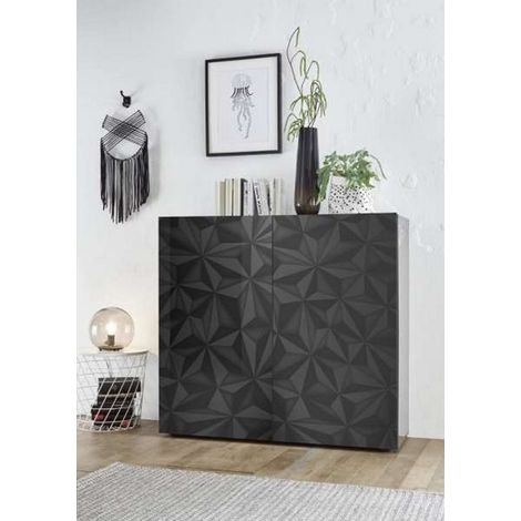 Aparador alto 2 puertas LUTHER antracita 121 x 111 cm