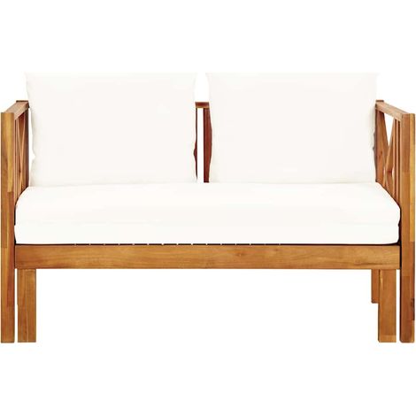 Maison Exclusive - Panca da Giardino 2 Posti con Cuscini 120cm Massello di Acacia (1/5)