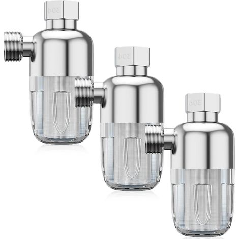 Lot de 3 filtres de douche de capacité anti-calcaire : filtre à eau de douche, filtration de précision 40 μm, filtre anti-calcaire douche, filtre de pommeau de douche en acier inoxydable 304 (1/5)