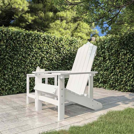 Chaise de jardin Adirondack - Chaise d'extérieur pour terrasse/jardin PEHD Blanc BV696421 - BonneVie (1/5)