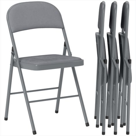 Chaise de salle à manger Chaises pliantes gris clair velours lot (1/5)