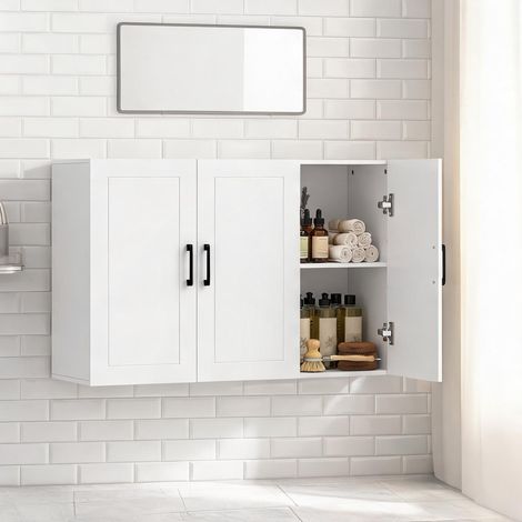 Meuble de salle de bain bianco en MDF 90 x 30 x 60 cm (1/5)