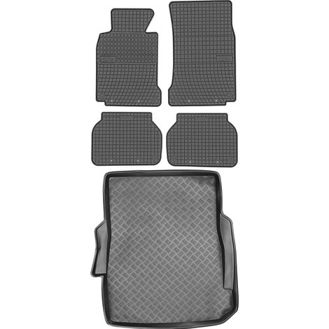 Juego de alfombrillas de goma para coche y alfombrilla para maletero para BMW Serie 5 E39 Sedán (1995-2004).
