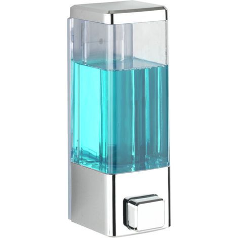 Verchromter, wandmontierter, automatischer Seifenspender aus Kunststoff in modernem Design fürs Badezimmer. Enthält Desinfektionsmittel und Seife, ist transparent, erfordert kein Bohren und ist leicht (1/5)