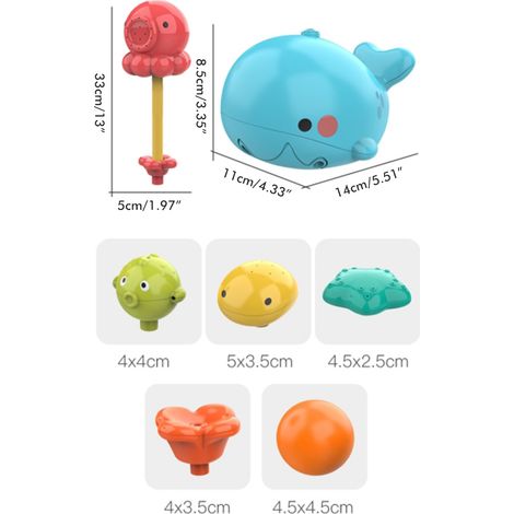 Jouet de bain bébé pulvérisateur baleine électrique pompe à eau pour piscine et baignoire ensemble nouveau-né enfants (1/5)