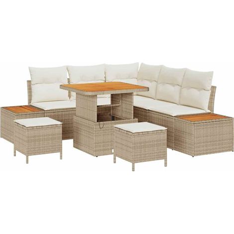 Maison Exclusive - Gartensofa-set mit Kissen mit Speicher 8 pcs B