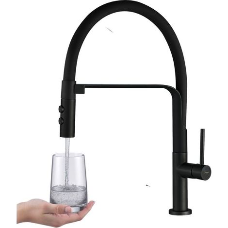 Grifo de cocina con caño en U SILUETTO Negro Kuchinox (1/5)