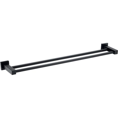 RAK Cubis Black Double Towel Rail - RAKCUB9912B