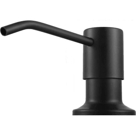 Distributeur de savon pour évier de cuisine, distributeur de savon et de lotion encastrable avec flacon de 500 ml, distributeur de savon en acier inoxydable, noir (1/4)