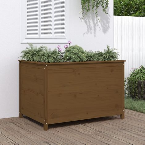 Hochbeet Honigbraun 119,5x82,5x78 cm Massivholz Kiefer (1/5)