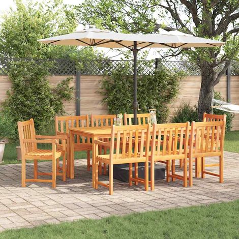 Garten Essgruppe 9 pcs Braun Massivholz Akazie (1/5)