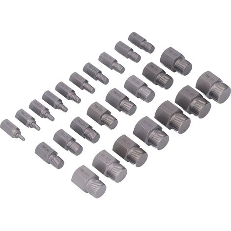 Kit de réparation pour boulons cassés 25 pièces en acier chromé molybdène, extracteur de vis hexagonales et goujons endommagés (1/5)