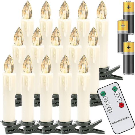 Guirlande lumineuse LED sans fil 10x, avec télécommande et piles, intensité variable, IP44, pour arbres (1/5)