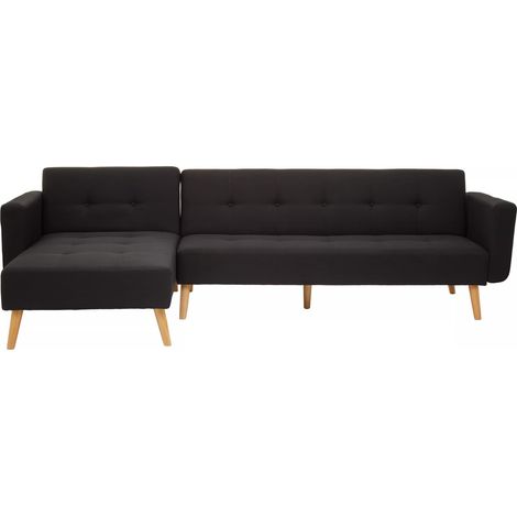 Premier Housewares Hansa Large Black Velvet Sofa (1/5)