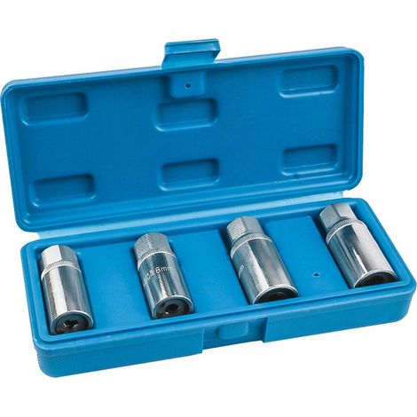 Kit 4 extracteurs goujons métrique 6/8/10/12mm, douilles pour goujons cassés, entraînement carré 12.5mm, robuste portable (1/5)