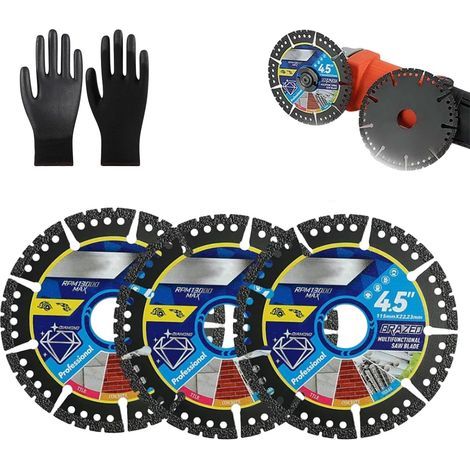 Diamond Multi-purpose Saw Blades, Cut Through Anything for Unmatched Power and Precision, 4.5 Inch Angle Grinder Cutting Disc, Diamond Saw Blades for Marble Tile Steel (3pcs) (1/5)
