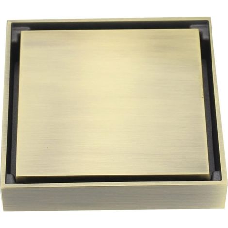 Bonde de douche carrée dorée, déodorant, accessoires salle bain (1/5)