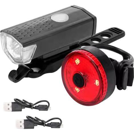 Front and Rear Bike Lights, Ultra Bright USB Rechargeable Bike Light Set, USB Rechargeable LED Rear Bike Light, Front and Rear Cycling Reflectors (1/5)