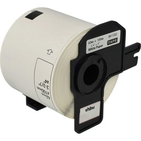 vhbw Label Roll with Holder 62mm x 100mm (300 Label) compatible with Brother PT QL-560, QL560VP, QL-570 Label Maker White
