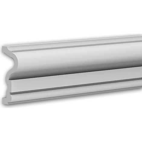 Moldura para pared Profhome 651390 Friso Moldura decorativa pared estilo Neoclasicismo blanco 2 m