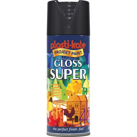 PlastiKote 440.0011100.076 Super Gloss Black Spray Paint – 400ml Aerosol for Professional and DIY Use (1/2)