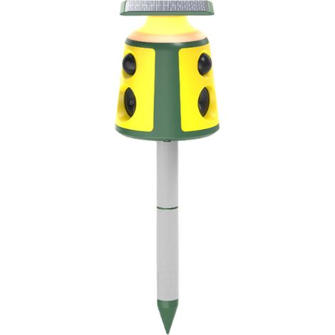 Solar-powered animal repellent device, equipped with a 360° infrared sensor, LED pedestrian light, high-performance rodent repellent and 360° detection.--DTEKGAZ
