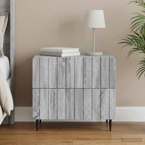 vidaXL Bedside Cabinet Grey Sonoma 62 x 34.5 x 49.5 cm Engineered Wood (1/5)