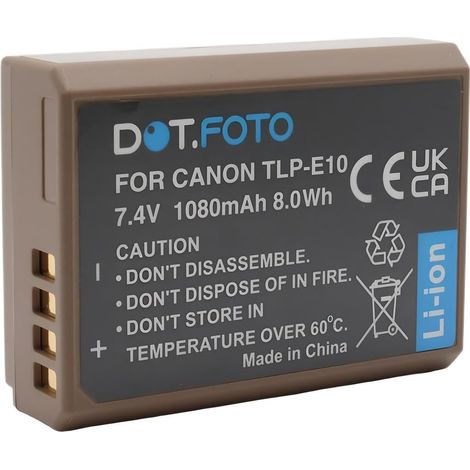 LP-E10 Premium 7.4v / 1080mAh Batterie Rechargeable USB-C pour Canon EOS 1100D, 1200D, 1300D, 1500D, 2000D, 3000D, 4000D (1/5)