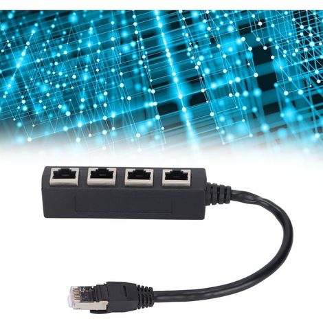 RJ45 Splitter Adapter, 1 Male to 4 Female RJ45 Ethernet Cable Adapter, CAT7 Network Cable Splitter Adapter (1/5)
