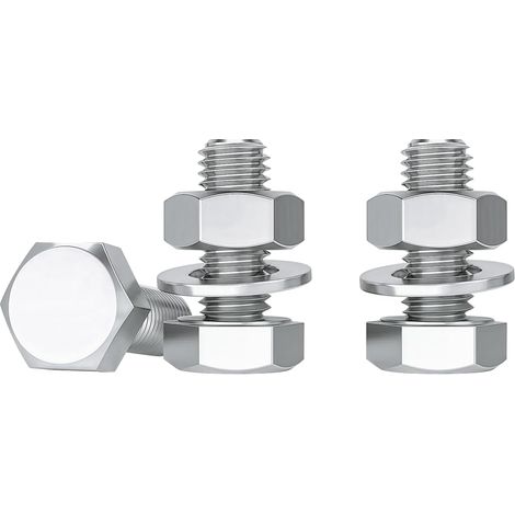 Vis M6 Boulons Et écrous, 10 Pièces M6 X 16mm Boulons à Six Pans Avec écrous et Rondelles Assortiment Acier Inoxydable A2 V2A Vis Inox Set DIN933 / DIN934 / DIN125 (1/5)