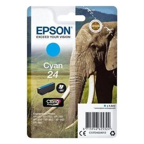 Epson Elephant C13T24224012 cartouche d'encre 1 pièce(s) Original Rendement standard Cyan (1/4)