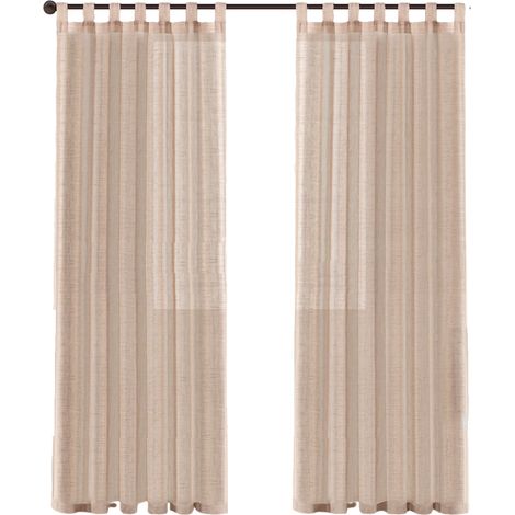 2 Rideaux, Lin naturel, Semi-transparents, Pattes de suspension, Fenêtres salon chambre (1/5)