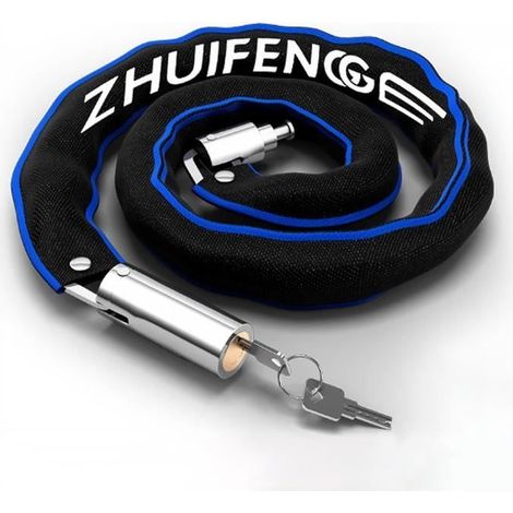 (Argent et noir)Serrure de chaîne pour vélo / scooter électrique / moto, longueur 105cm / 41.3 - Noir (1/4)
