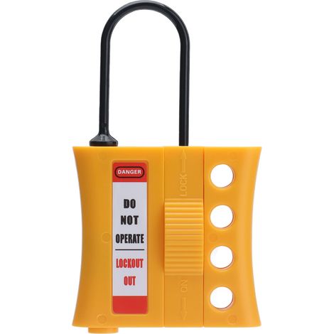 Verriegelungsset für Etiketten, Verriegelungs-Stopper, Elektrische Verriegelungssets für Etiketten, Isolierte Nylon- + ABS-Vorhängeschlösser, 4 Löcher, abschließbar.