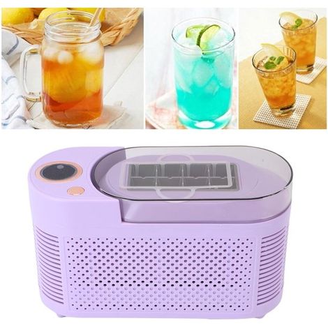 Macchina per il ghiaccio portatile da banco, produce 8 cubetti di ghiaccio in 10 minuti. Mini macchina per il ghiaccio compatta con cestello, ideale per casa, ufficio e campeggio. (1/5)