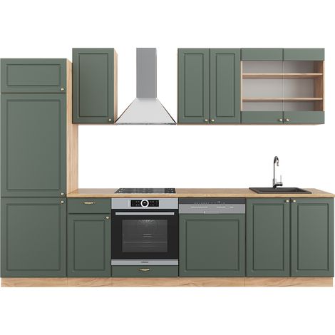 Cuisine Fame-Line, Chêne vert et or/chêne doré, 300 cm , PT Chêne, Vicco
