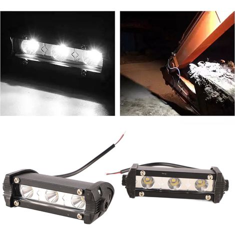 (Exklusiv in Mexiko erhältlich) LED-Arbeitsscheinwerfer für Autos, einreihig, 3 LEDs, 9 W, Arbeitsscheinwerfer für Autos und Motorräder, Zusatzscheinwerfer, Inspektionsscheinwerfer (2 Stück pro Packun